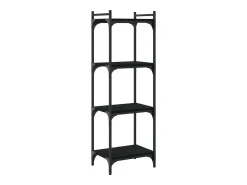 Librería de 4 estantes madera de ingeniería negro 40x30x120 cm