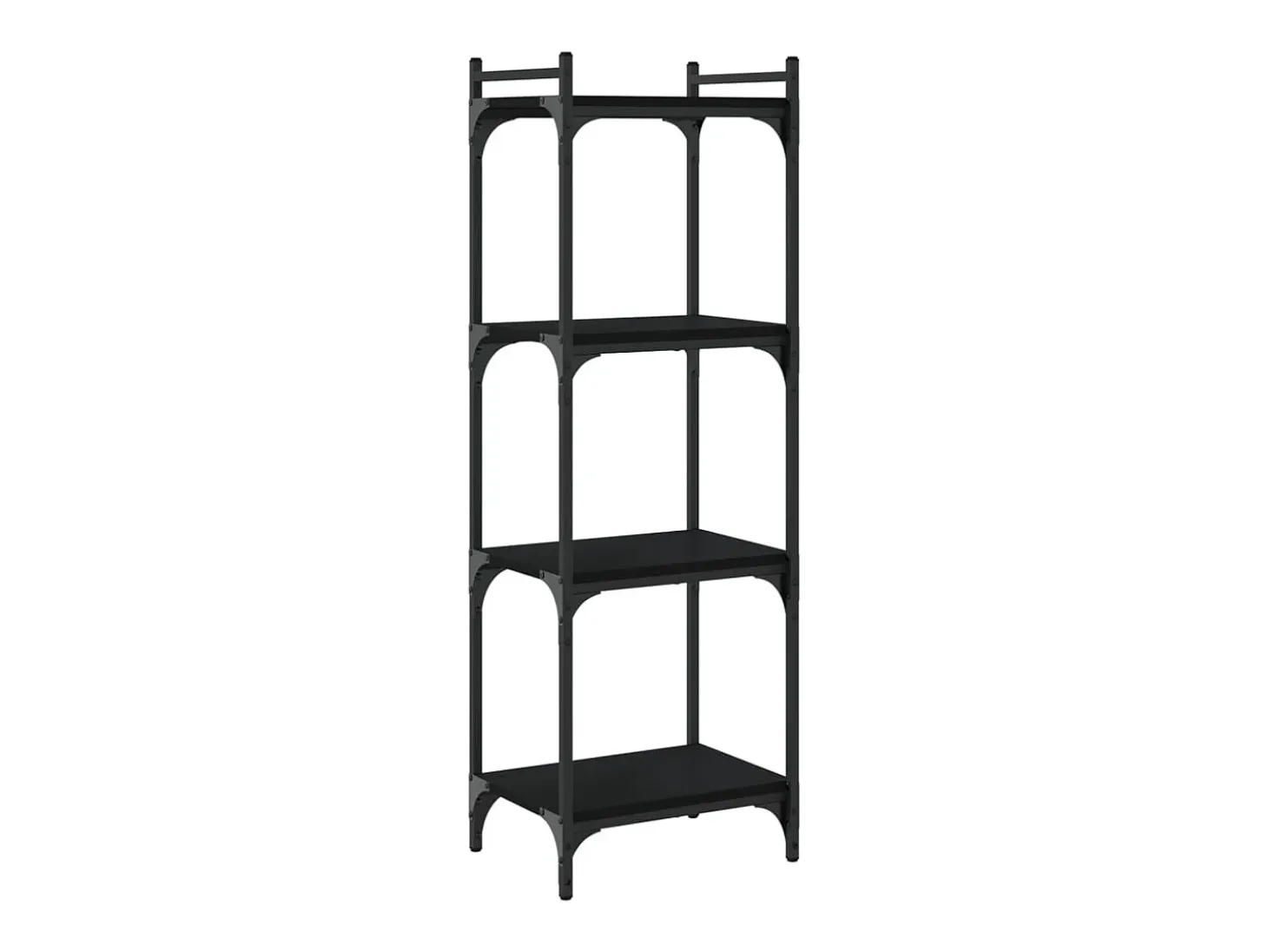 Librería de 4 estantes madera de ingeniería negro 40x30x120 cm