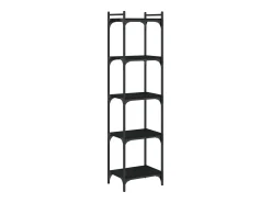 Librería de 5 estantes madera de ingeniería negro 40x30x154 cm