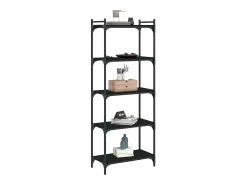 Librería de 5 estantes madera de ingeniería negro 60x30x154 cm