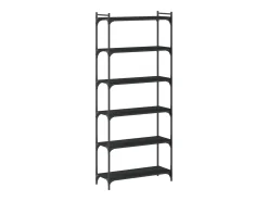 Librería de 6 estantes madera de ingeniería negro 80x30x188 cm