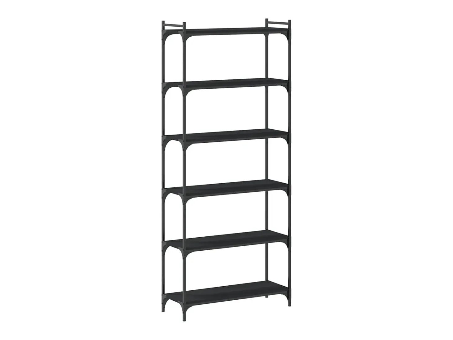 Librería de 6 estantes madera de ingeniería negro 80x30x188 cm
