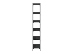 Librería de 6 estantes madera de ingeniería negro 80x30x188 cm
