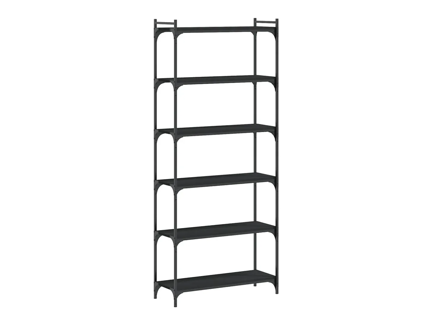 Librería de 6 estantes madera de ingeniería negro 80x30x188 cm