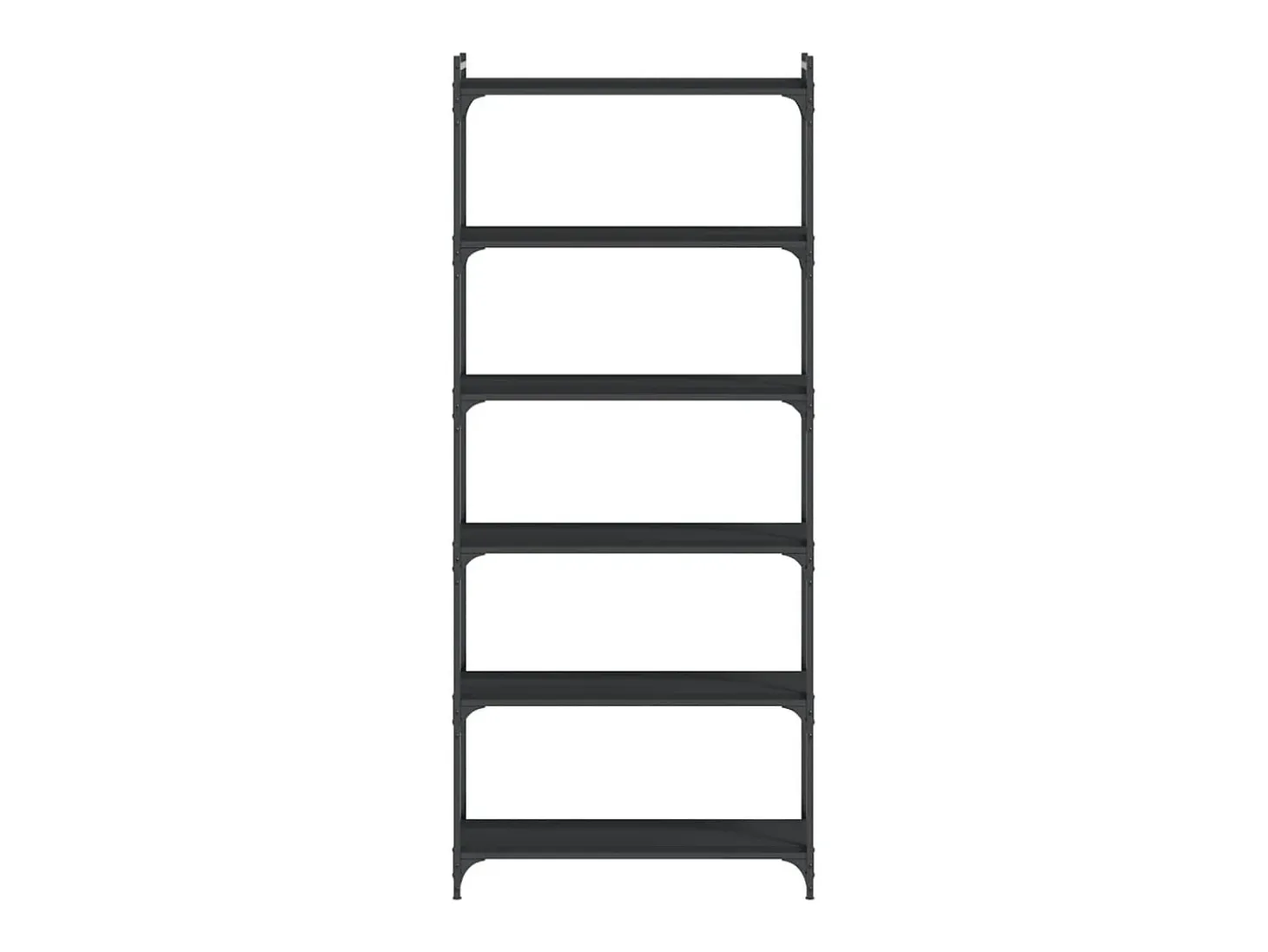 Librería de 6 estantes madera de ingeniería negro 80x30x188 cm