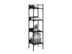 Librería de 4 estantes madera ingeniería negro 35x30x138,5 cm