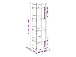 Librería de 4 estantes madera ingeniería negro 35x30x138,5 cm