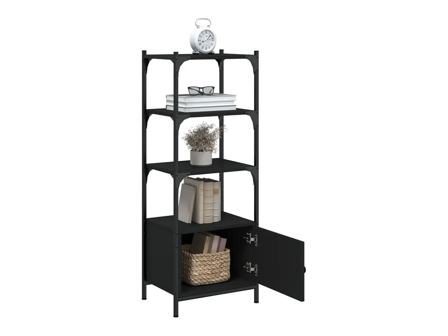 Librería de 3 estantes madera ingeniería negro 41x30x109,5 cm