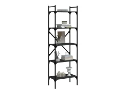 Librería de 5 estantes madera de ingeniería negro 56x31,5x174cm