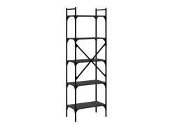 Librería de 5 estantes madera de ingeniería negro 56x31,5x174cm