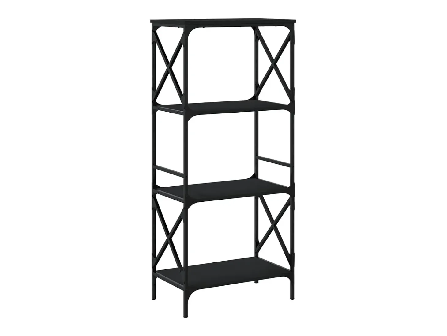 Librería de 4 estantes madera ingeniería negro 59x35x132 cm
