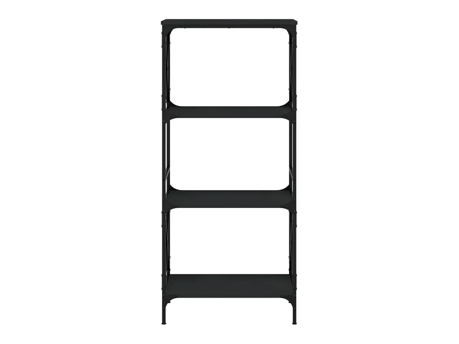 Librería de 4 estantes madera ingeniería negro 59x35x132 cm