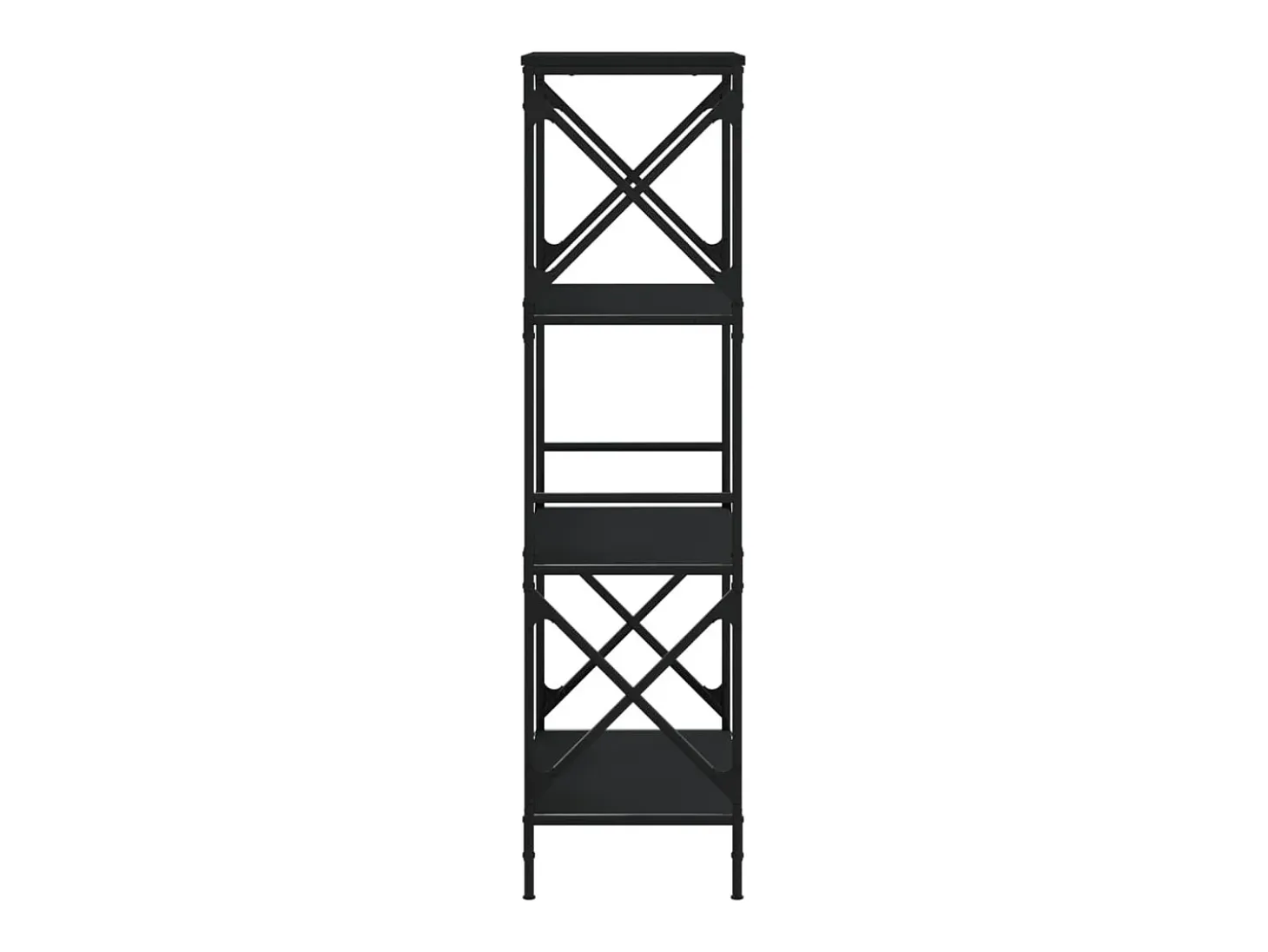 Librería de 4 estantes madera ingeniería negro 59x35x132 cm