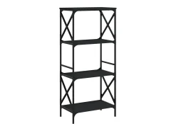 Librería de 4 estantes madera ingeniería negro 59x35x132 cm