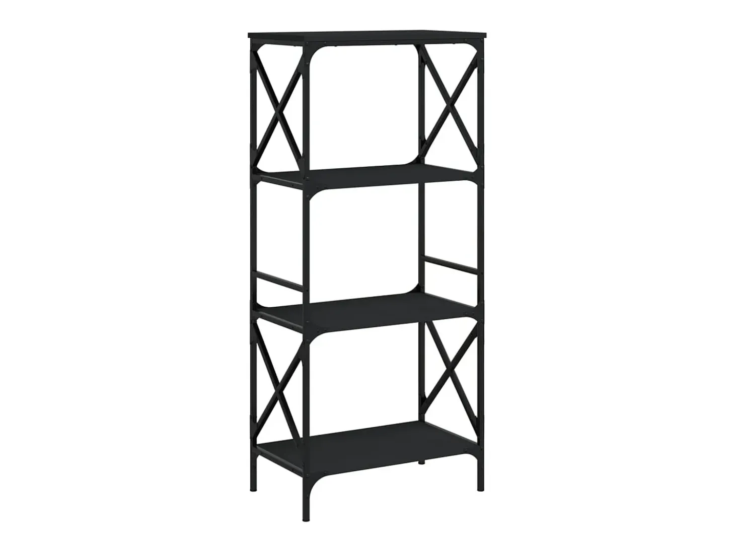 Librería de 4 estantes madera ingeniería negro 59x35x132 cm