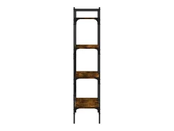 Librería de 4 estantes madera roble ahumado 56x31,5x174 cm