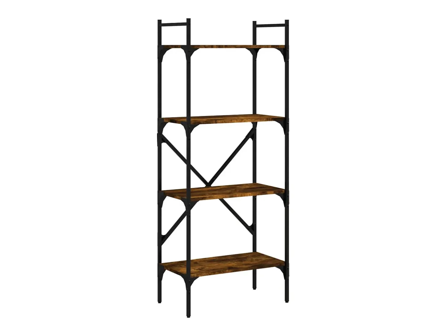 Librería de 4 estantes madera roble ahumado 56x31,5x174 cm