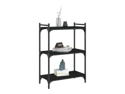 Librería de 3 estantes madera de ingeniería negro 60x30x86 cm