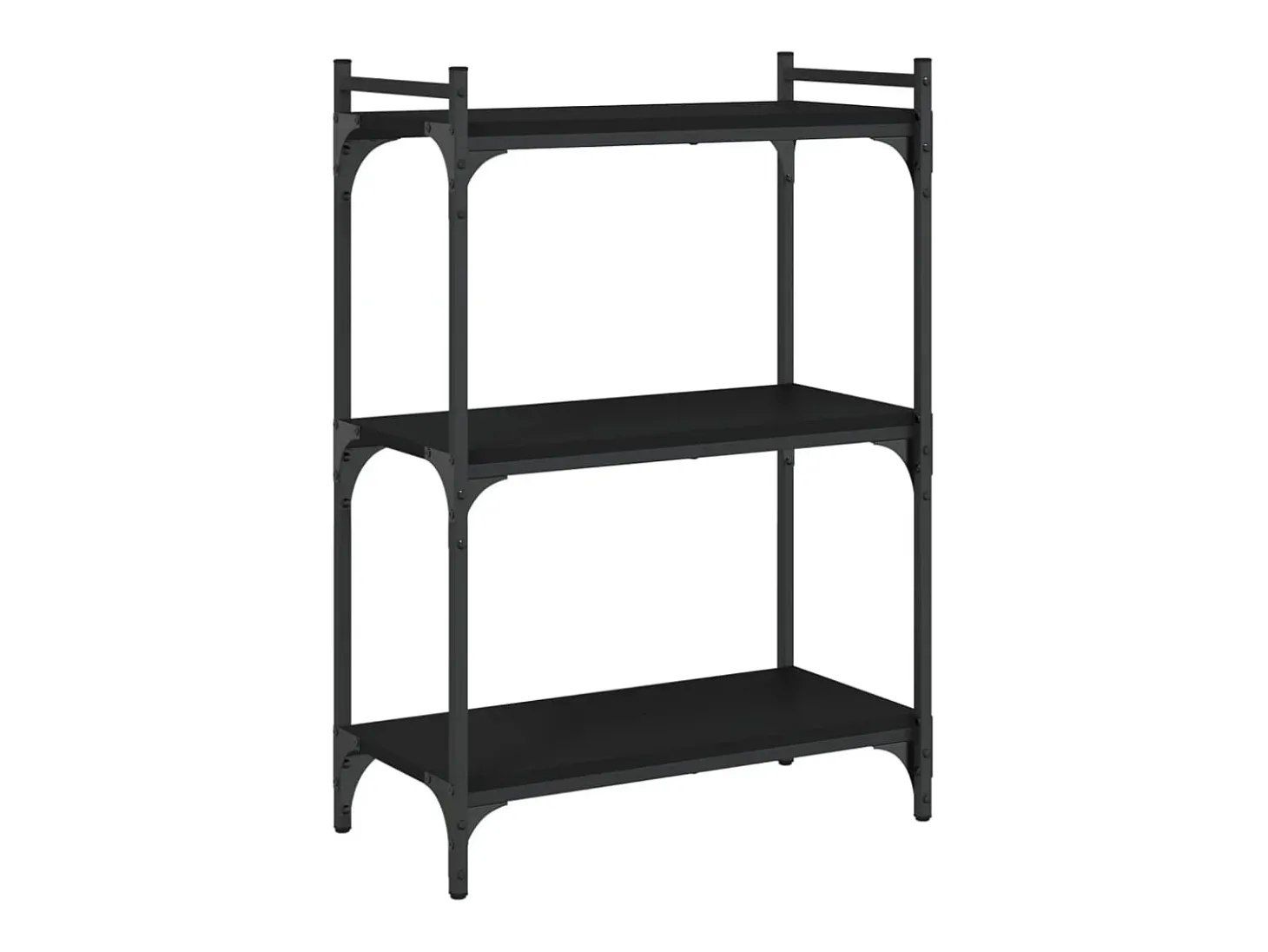 Librería de 3 estantes madera de ingeniería negro 60x30x86 cm