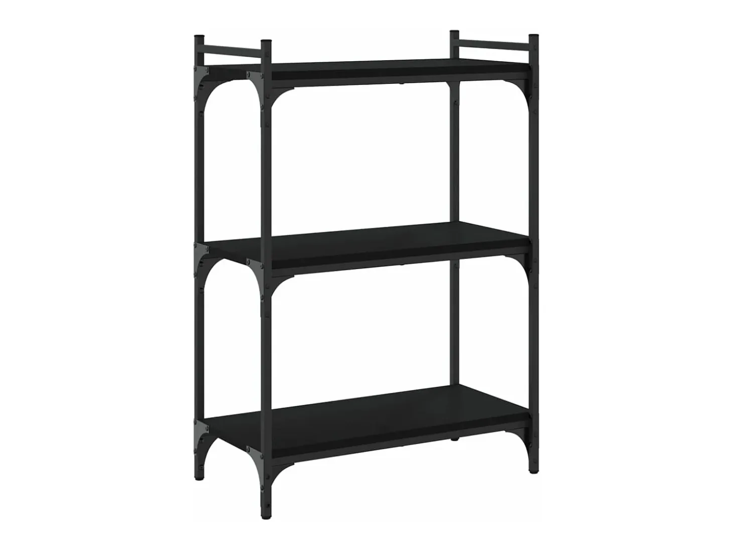 Librería de 3 estantes madera de ingeniería negro 60x30x86 cm