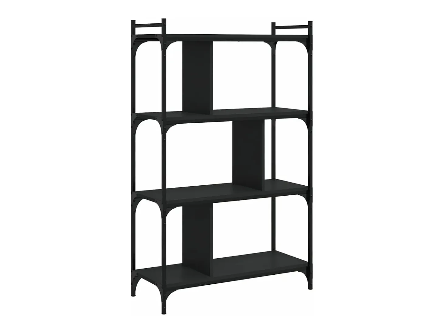 Librería de 4 estantes madera de ingeniería negra 76x32x123 cm