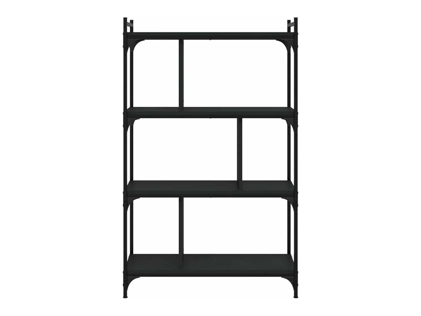 Librería de 4 estantes madera de ingeniería negra 76x32x123 cm