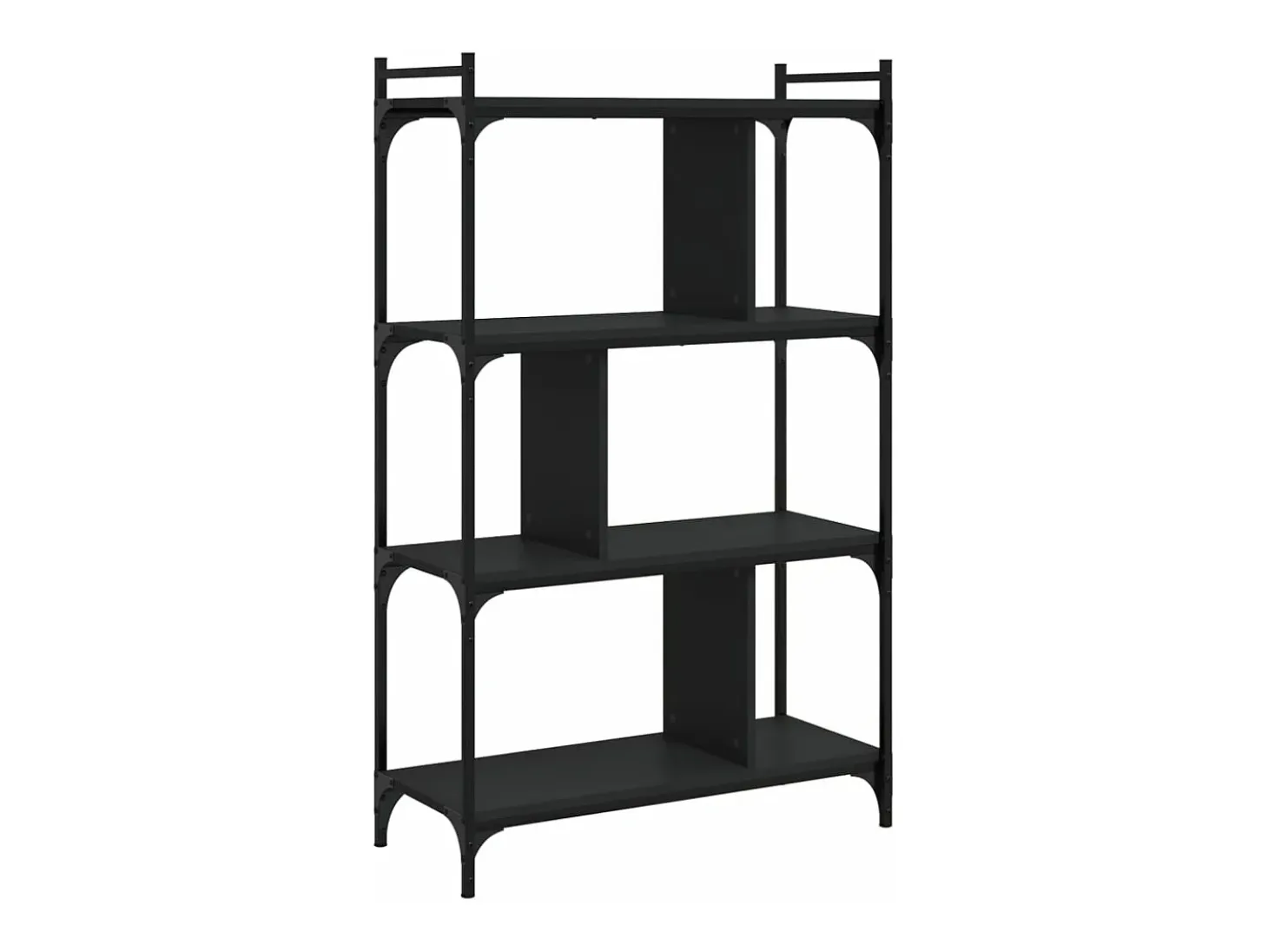 Librería de 4 estantes madera de ingeniería negra 76x32x123 cm