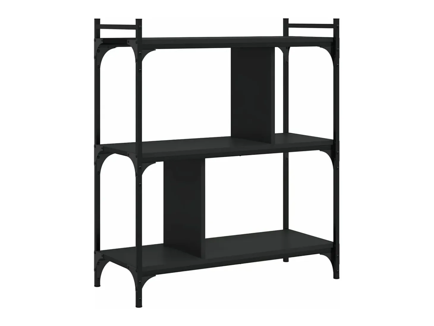 Librería de 3 estantes madera de ingeniería negro 76x32x88 cm