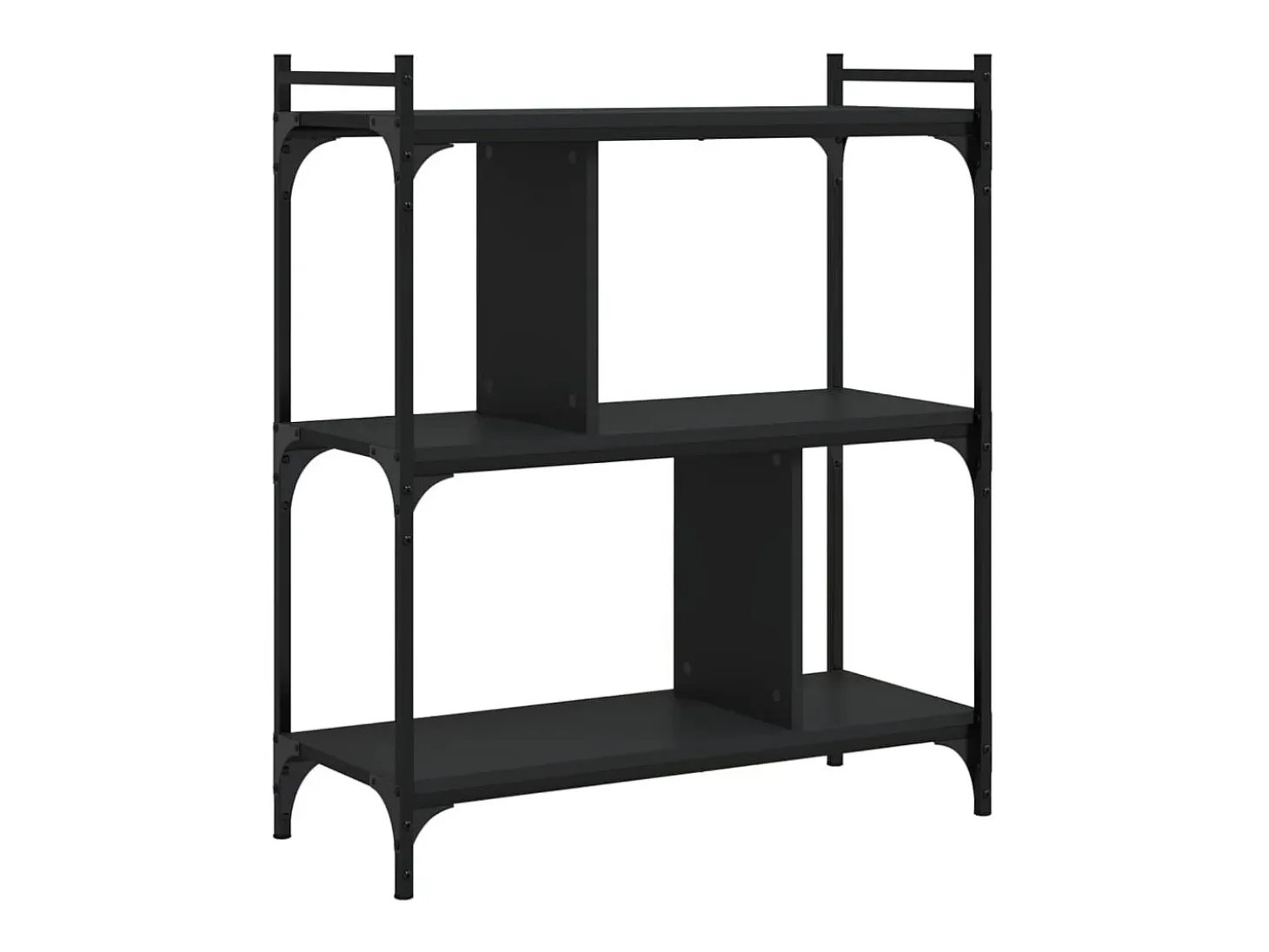 Librería de 3 estantes madera de ingeniería negro 76x32x88 cm