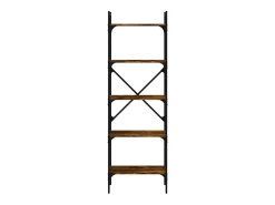 Librería de 5 estantes madera roble ahumado 56x31,5x174 cm