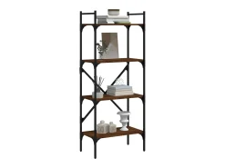 Librería de 4 estantes madera marrón roble 56x31,5x138,5 cm