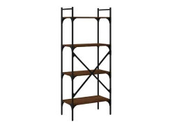 Librería de 4 estantes madera marrón roble 56x31,5x138,5 cm