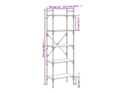 Librería de 5 estantes madera roble Sonoma 56x31,5x174 cm