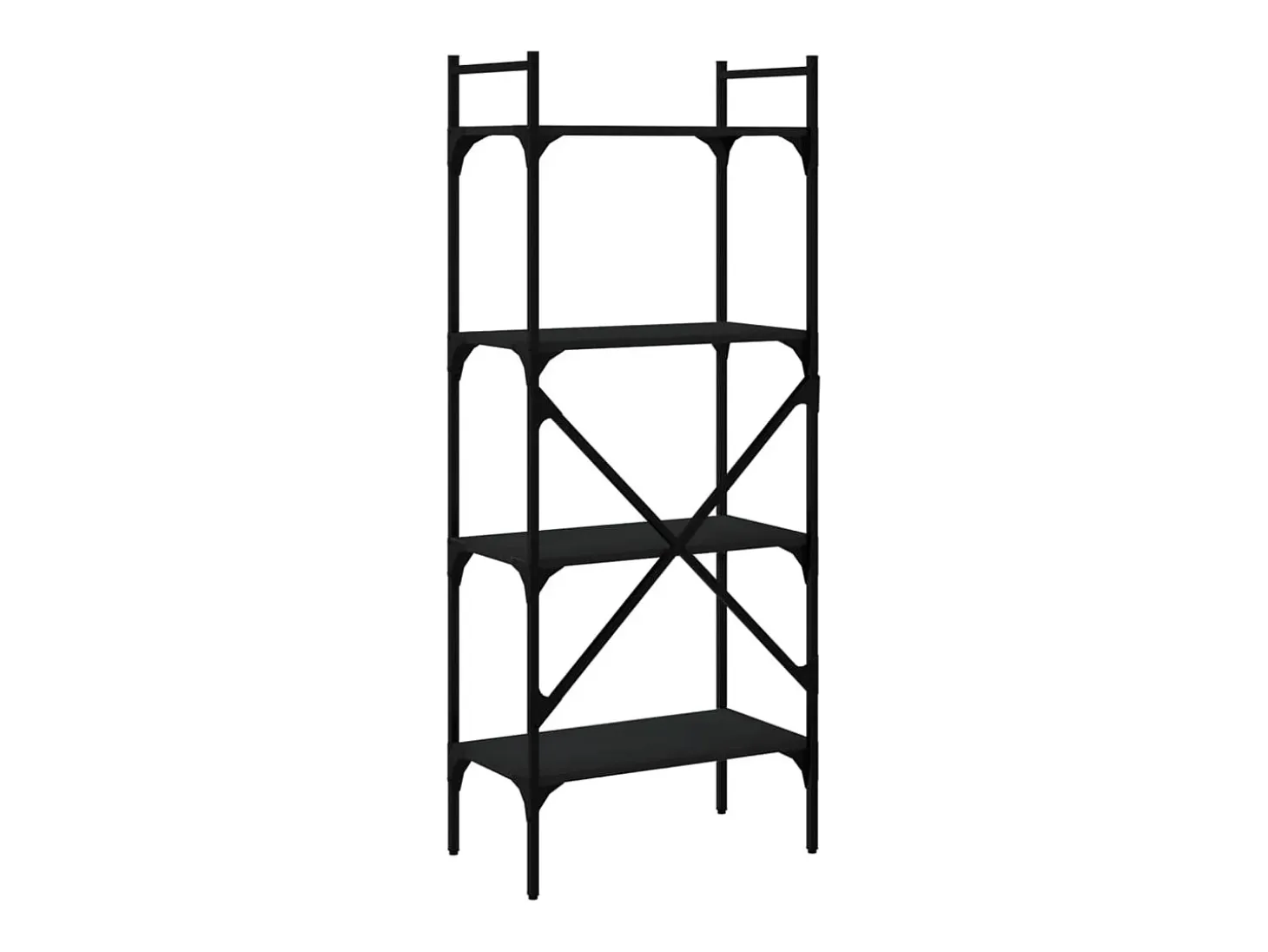 Librería de 5 estantes madera ingeniería negra 56x31,5x138,5 cm