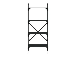 Librería de 5 estantes madera ingeniería negra 56x31,5x138,5 cm