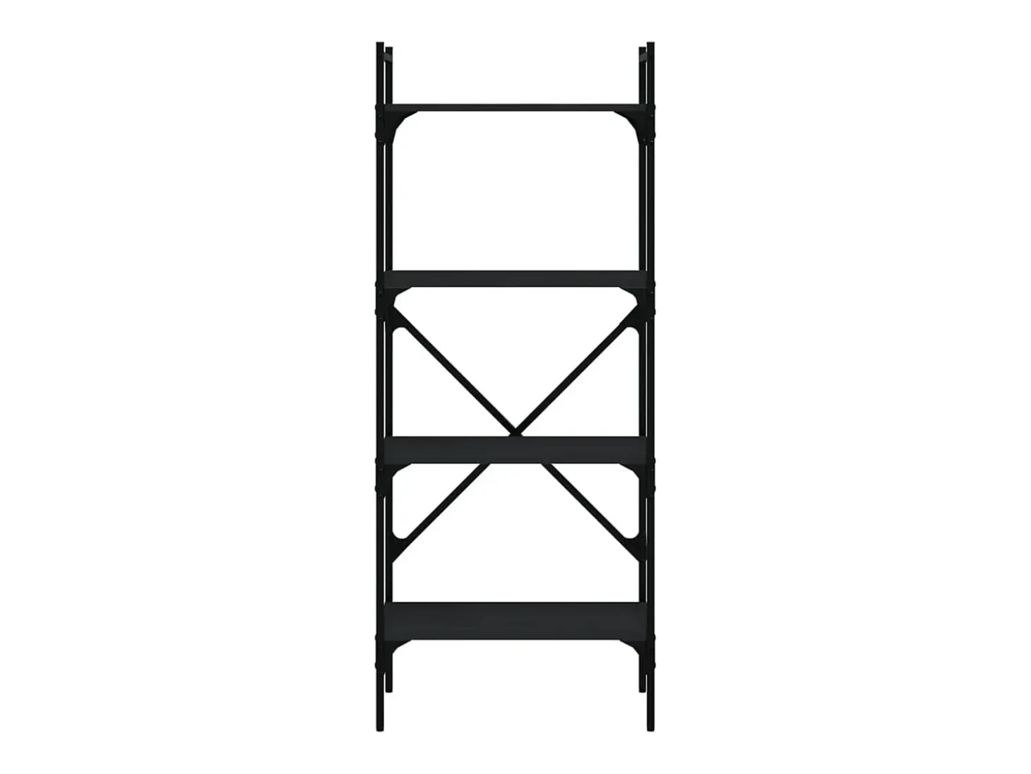 Librería de 5 estantes madera ingeniería negra 56x31,5x138,5 cm