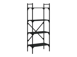 Librería de 5 estantes madera ingeniería negra 56x31,5x138,5 cm