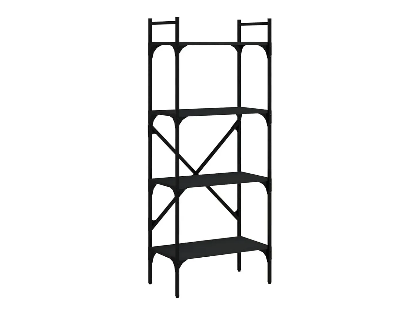 Librería de 5 estantes madera ingeniería negra 56x31,5x138,5 cm