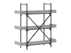 Librería de 3 estantes madera gris Sonoma 100x33x108,5 cm