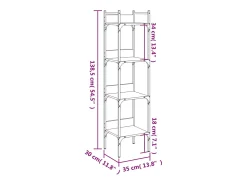 Librería de 4 estantes madera roble marrón 35x30x138,5 cm