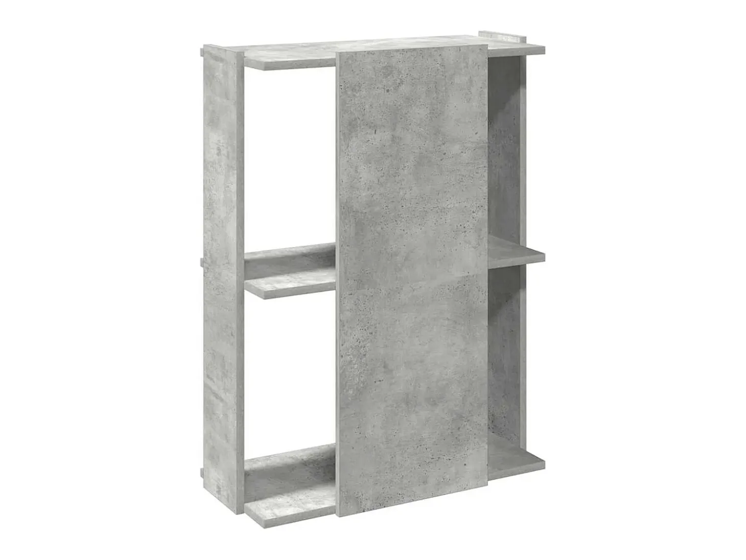 Librería de 3 niveles madera gris hormigón 60x30x80 cm