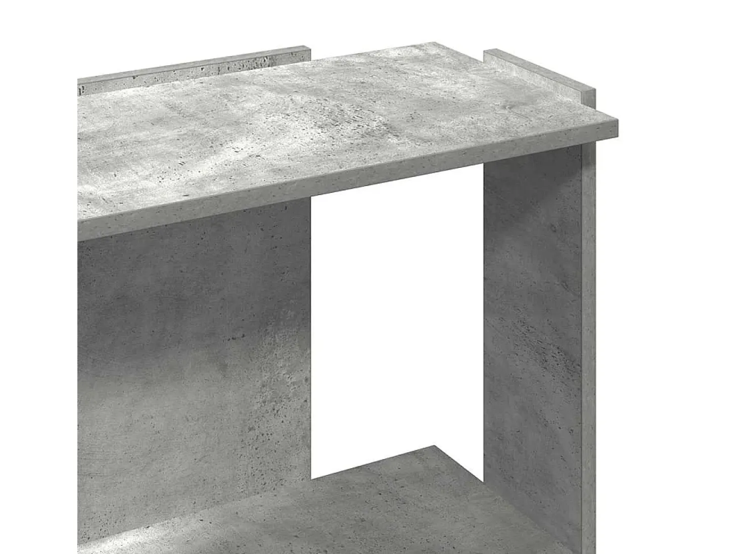Librería de 3 niveles madera gris hormigón 60x30x80 cm