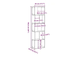 Librería de 5 niveles madera roble Sonoma 45x23,5x162,5 cm