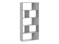 Librería de 5 niveles madera gris Sonoma 80,5x23,5x162,5 cm