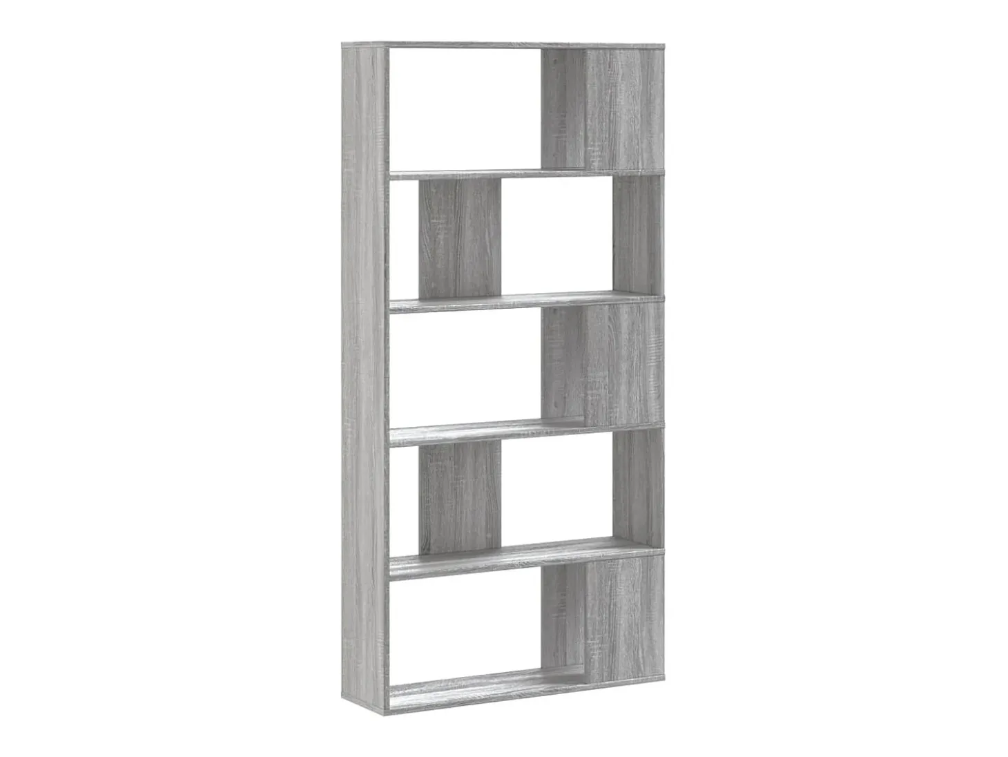 Librería de 5 niveles madera gris Sonoma 80,5x23,5x162,5 cm