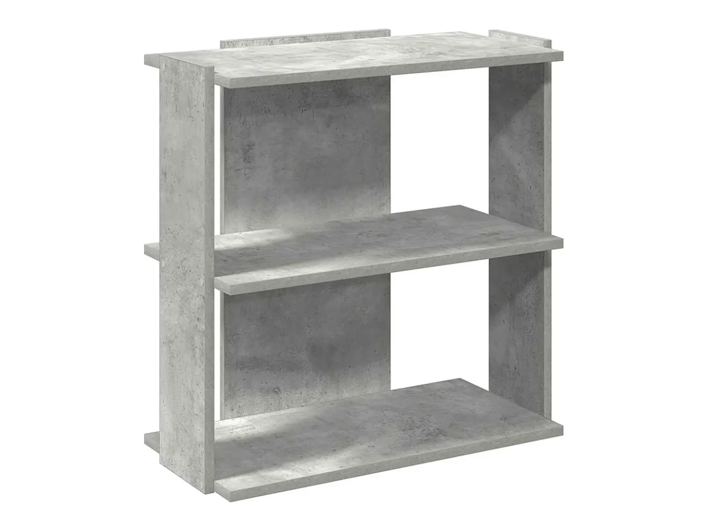 Librería de 3 niveles madera gris hormigón 60x30x60 cm