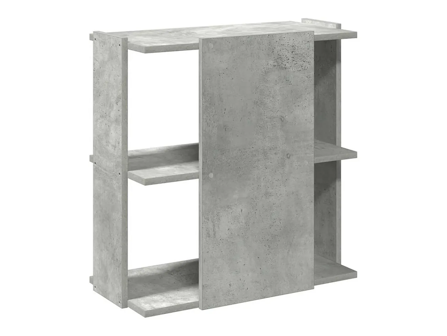Librería de 3 niveles madera gris hormigón 60x30x60 cm
