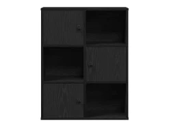 Librería de madera contrachapada roble negro 60x24x76,5 cm