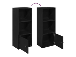 Librería de madera contrachapada roble negro 31x24x77 cm