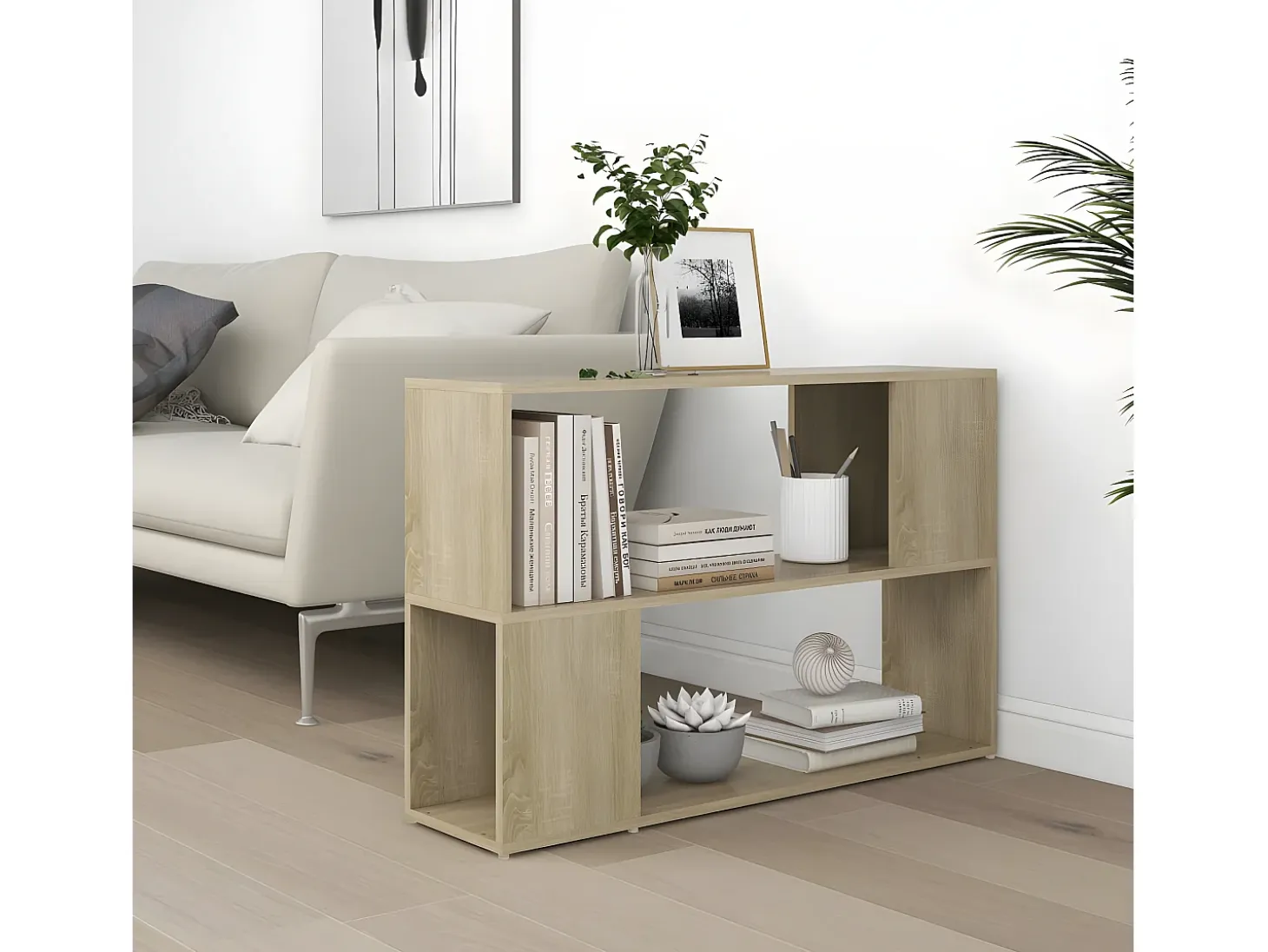 Librería de madera contrachapada roble Sonoma 100x24x63 cm